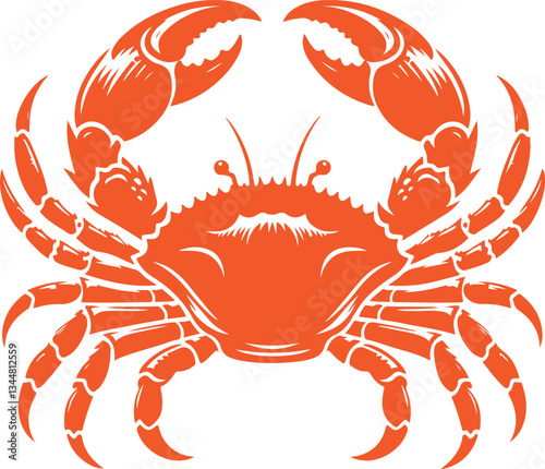 red crab on white background