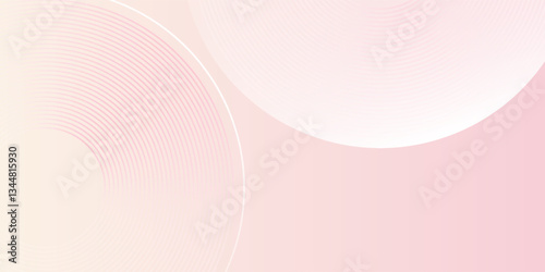 Abstract banner background  pastel colorful  pink and yellow gradations. Circle effect design simple art modern