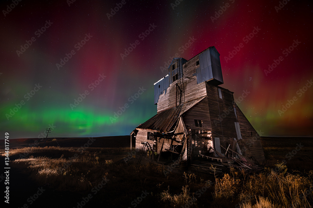 Aurora Borealis or Northern Lights over the Palouse, WA