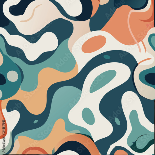 Flowing Organic Shapes in Abstract Background Composition
