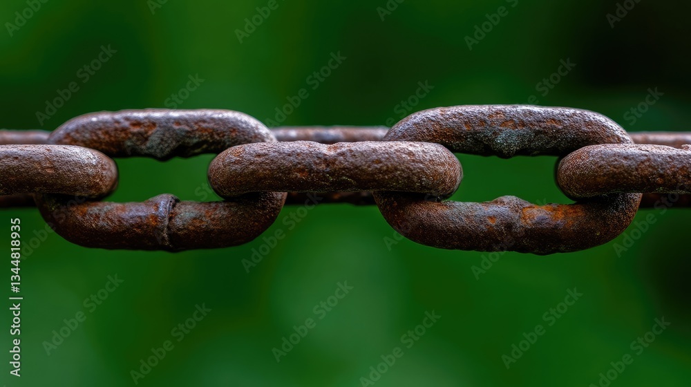 Rusty chain links, blurred background Rusty chain links, blurred background