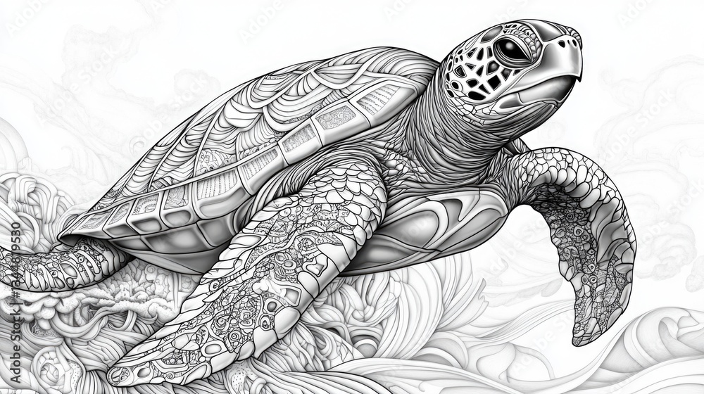 Obraz premium Artistic Turtle Illustration