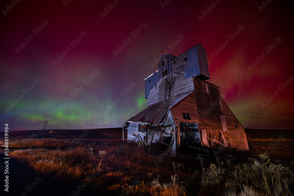 Aurora Borealis or Northern Lights over the Palouse, WA
