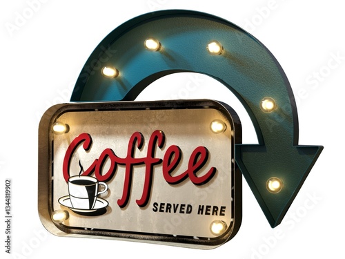 Roadside cafe sign, vintage billboard