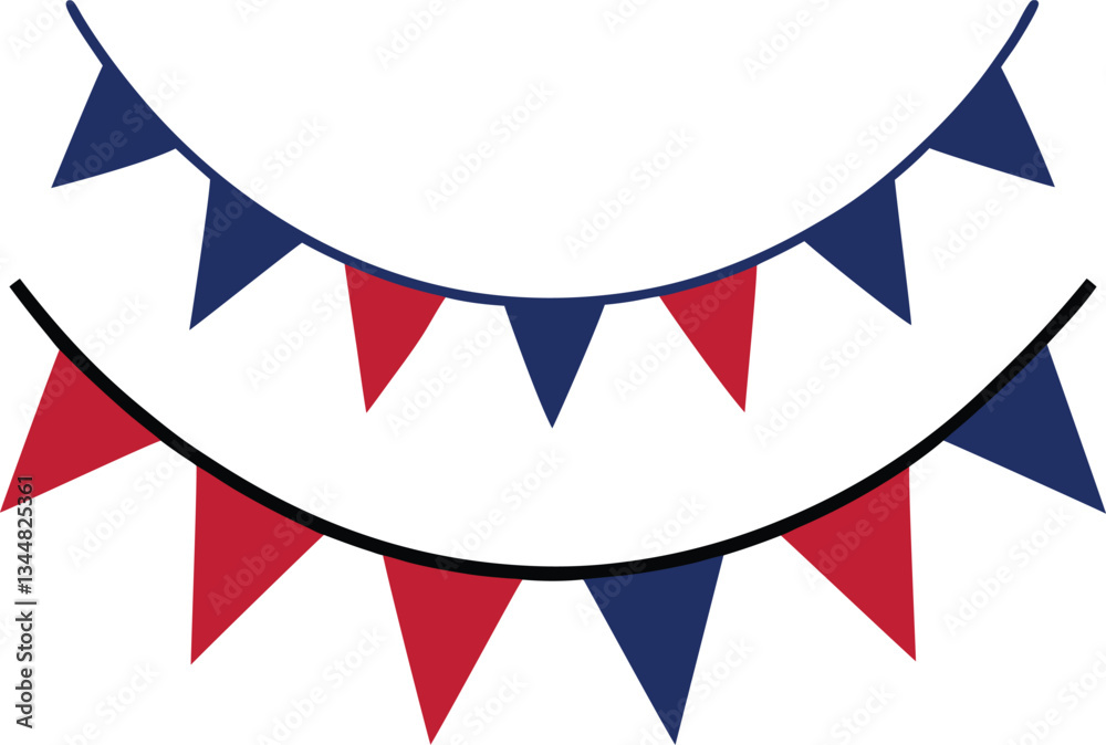Fototapeta premium bunting flags vector art silhouette 