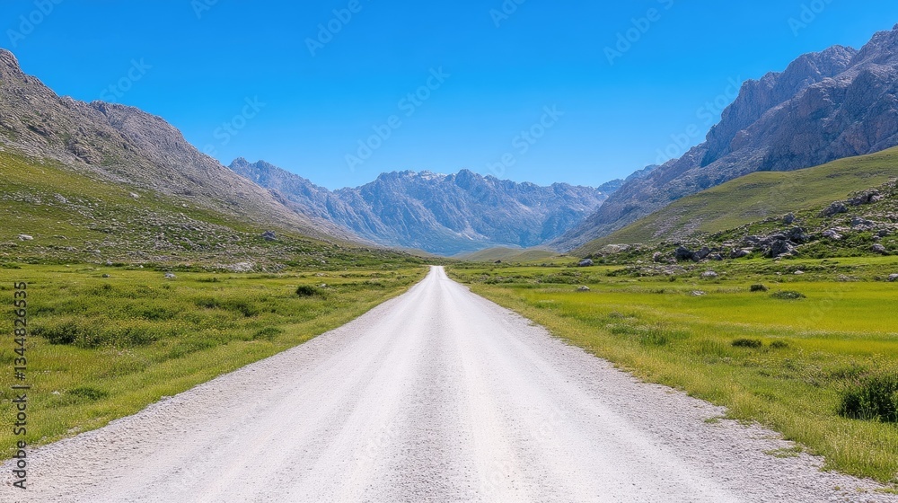Fototapeta premium Scenic mountain road winding through valley