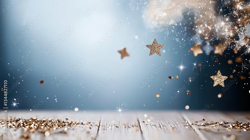 Festive Golden Stars & Glitter