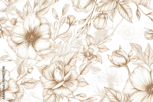 Wallpaper Mural Hand-drawn Vector Floral Elements - Elegant Botanical and Flower Line Art Design Torontodigital.ca