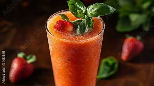 Refreshing strawberry basil smoothie recipe