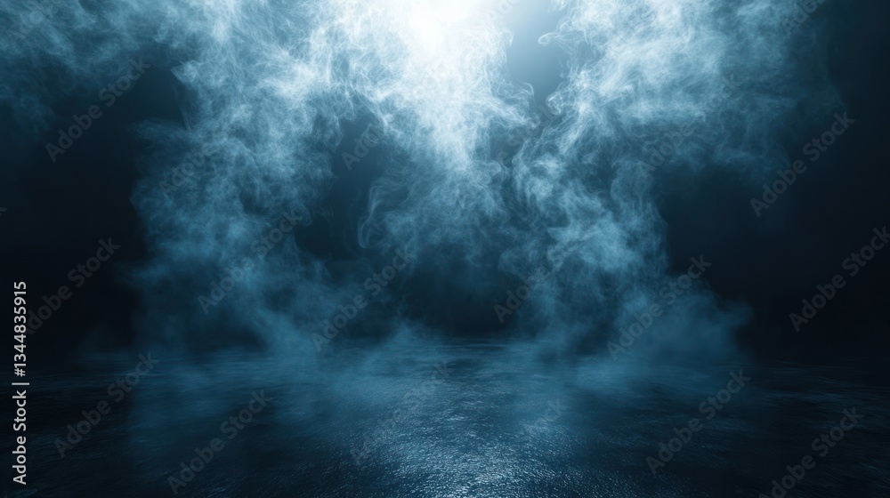 Fototapeta premium Ethereal Blue Haze: A Mystical Atmospheric Scene