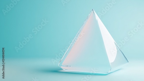 Wallpaper Mural Abstract Glass Pyramid on Light Blue Background Torontodigital.ca