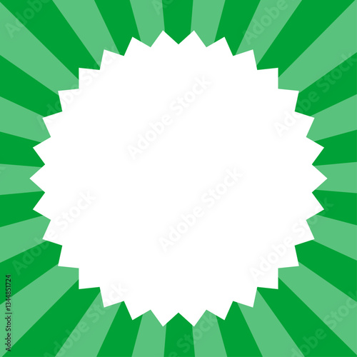 背景素材　ポップな放射線状の背景　ギザギザのフレーム
