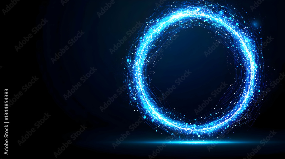 Obraz premium Glowing Blue Circle Abstract Design