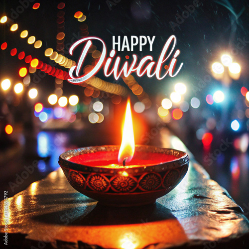 Serene Diwali Celebration With Illuminated Diya  (10)