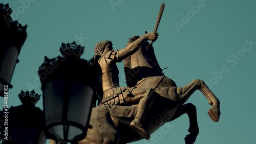 Alexander the Great Statue Monument in Skopje Macedonia photo