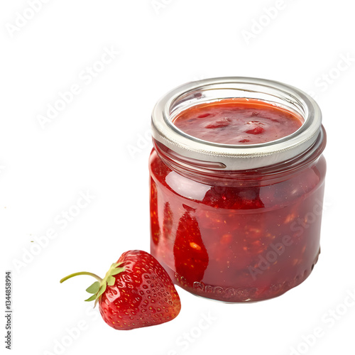 Strawberry Jam Jar: Homemade Recipe & Stock Photo