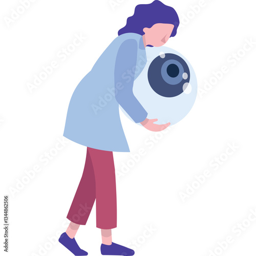 Doctor holds human eye vector ophthalmologist icon