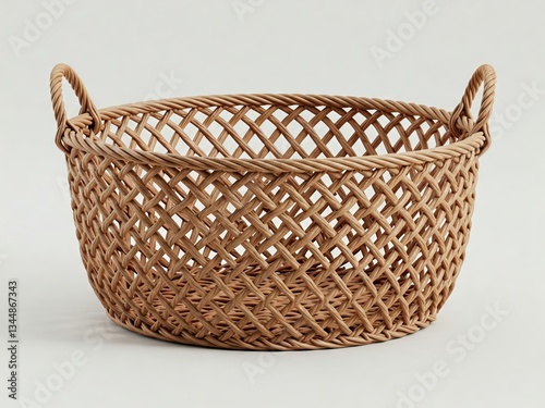 wicker basket on white background