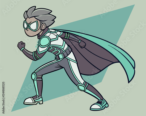 cartoon illustration of a young man running