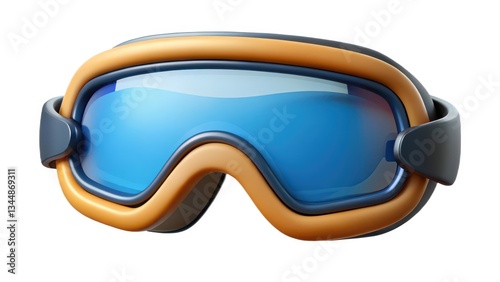 Ski Goggles on White Background