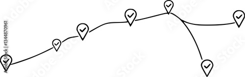 Outline of a travel checklist minimal trip planning vector illustration.