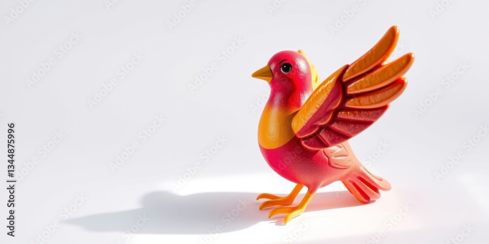 Fototapeta premium Concrete bird for decorations isolated on white 