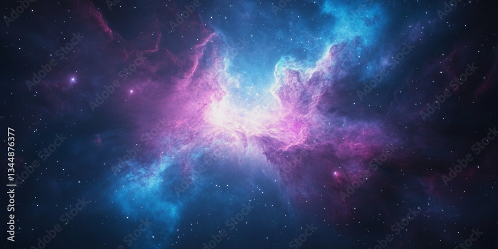Fototapeta premium A cosmic nebula in the form of wings. Deep Space Landscape