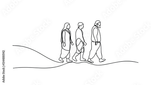 Rama's Exile Continuous Line Drawing