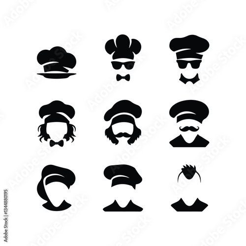 Chef Icon Set. Editable Stroke. Avatar Icons Chef icon set Chef icon set Chef Hat Line Icon Design, Editable Stroke, Pixel Perfect, Stock Illustration. chef hat
 
