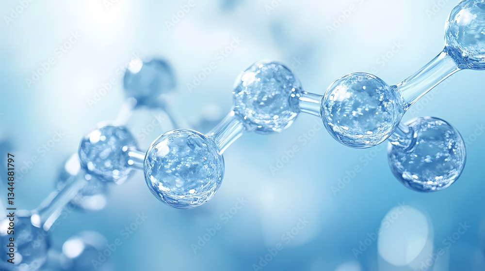 Fototapeta premium 3D Molecular Structure in Blue