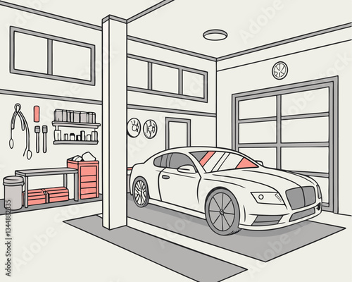 vector illustration of a car interior