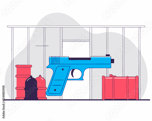vector illustration of a gun