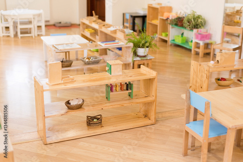 Montessori classroom with educational toys