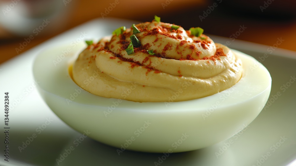 decorative presentation of deviled eggs with microgreens decorative presentation of deviled eggs with microgreens