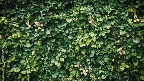 Wallpaper Mural Lush Green Wall of Foliage with Intertwining Leaves and Flowers Torontodigital.ca
