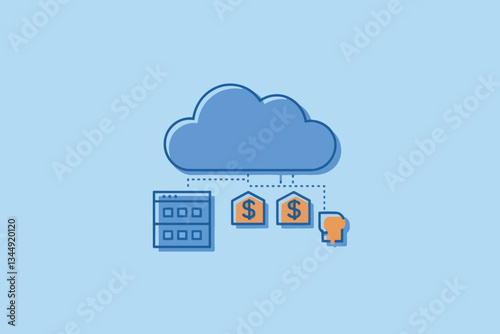 Cloud computing icon representing business