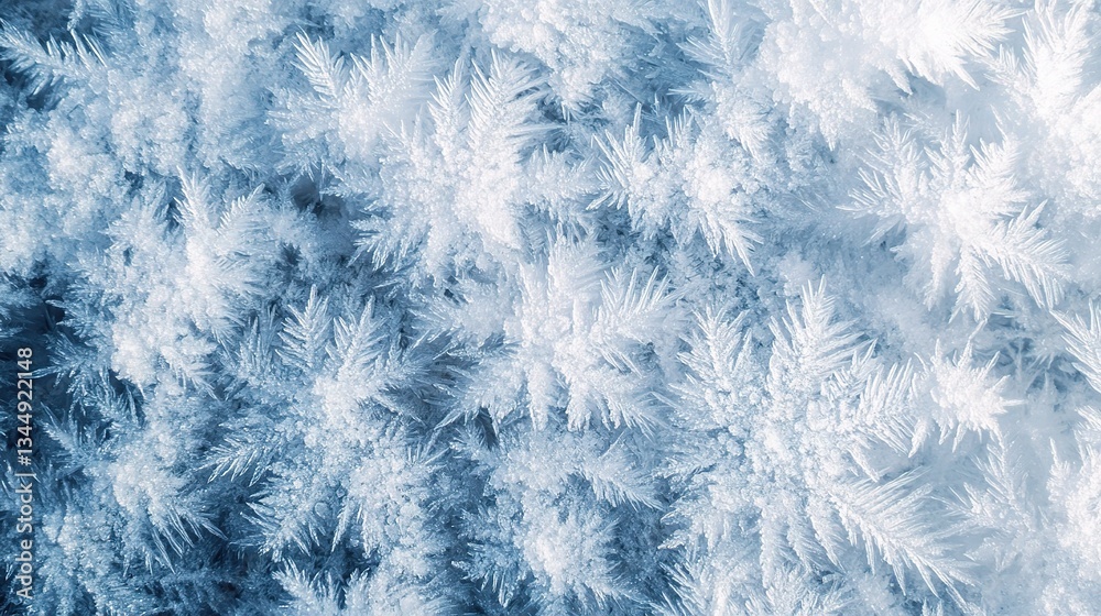 Obraz premium Detailed Close-up of Frosty Ice Crystals on Snowy Surface
