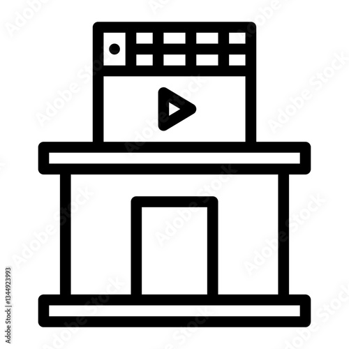 director's studio. This is a vector single icon with a line style. Suitable for any purpose, such as website design, mobile app design, logo design, pattern design, etc.