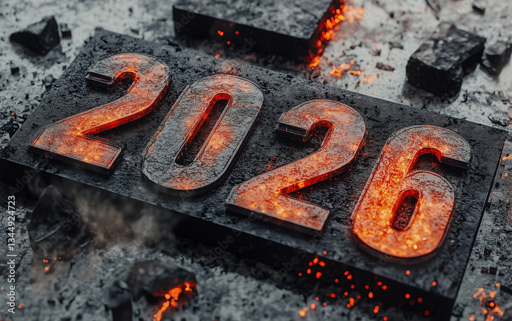 Duże cyfry 2026 rok w płomieniach, Palące napisy 2026
