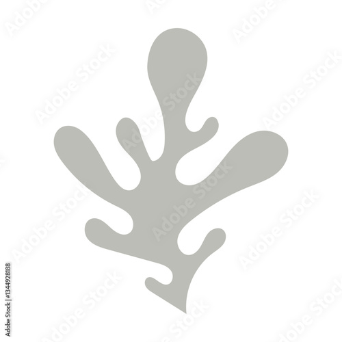 Beige Leaf Shape Element abstract organic plant, vector illustration