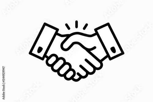 Handshake icon, business and agreement concept