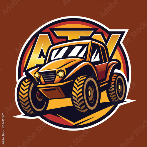 Vintage ATV Buggy Car Vector Illustration Graphic Design for Logo or Advertisement