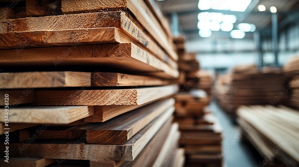 Stacked Lumber in Warehouse: A Glimpse into Woodworking Stacked Lumber in Warehouse: A Glimpse into Woodworking