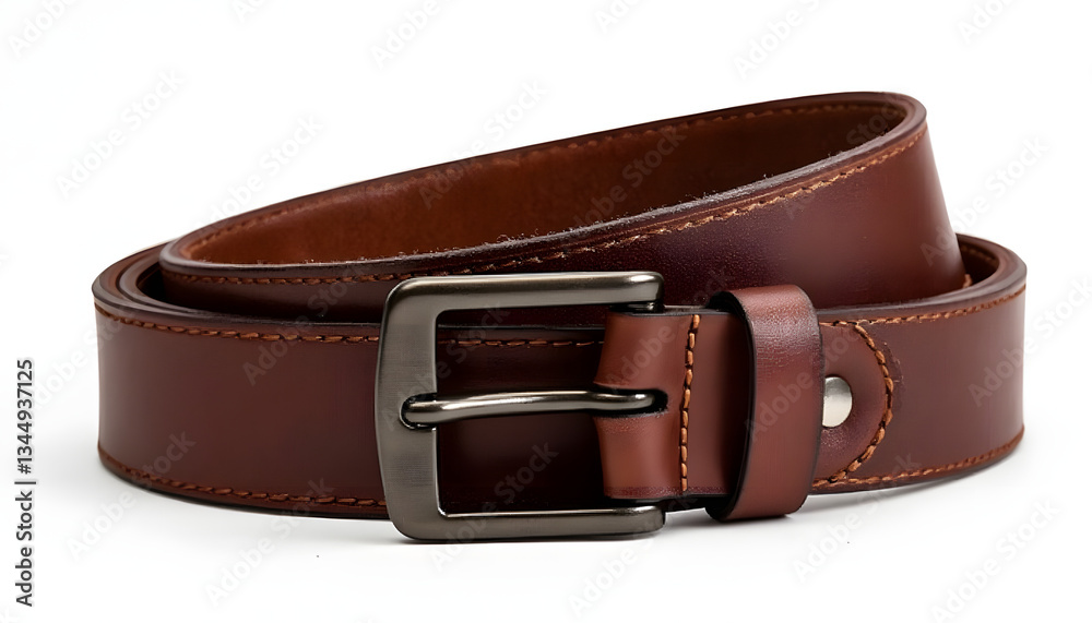 Classic leather belt: vector image of classic black leather men's trouser belt with traditional buckle, emphasizing on leather texture and simple but elegant design.
Classic leather belt: vector image of classic black leather men's trouser belt with traditional buckle, emphasizing on leather texture and simple but elegant design.