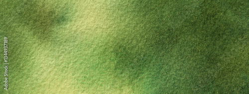 Abstract art background dark green and olive colors. Watercolor painting on canvas with soft gradient.