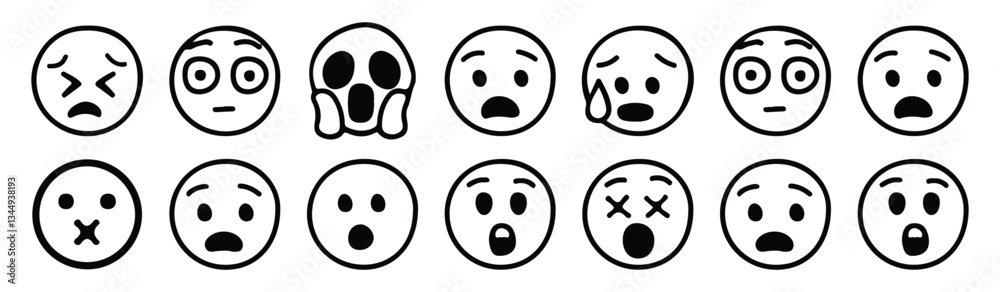 Fototapeta premium Social emoji icons and emoticon smile icons collection. Facebook app icons and cartoon emoji icons. Vector illustration EPS10