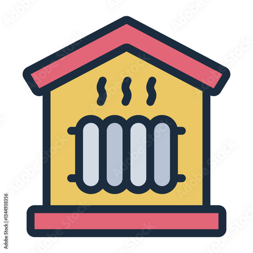 Home radiator filled line icon representing indoor heating appliance