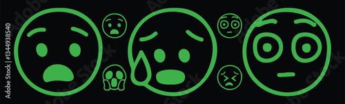 Emoticon vector set smile icons. Cartoon emoji set. Vector emoticon set. Vector illustration EPS10