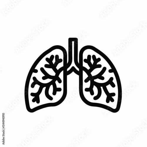 Lungs vector on white background 