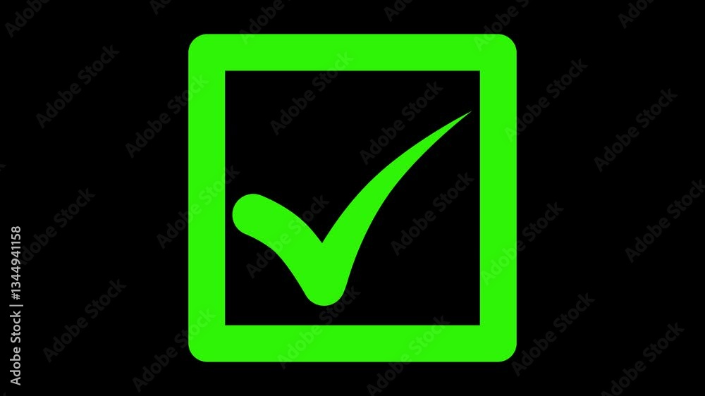 Symbol of tick mark animation, Check Mark Box Icon Animation, A check mark inside a white square animated Symbol of tick mark animation, Check Mark Box Icon Animation, A check mark inside a white square animated